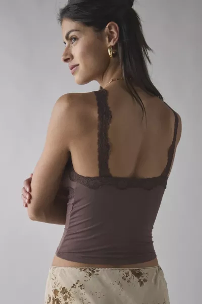 Out From Under Lace Trim Soft Touch Cropped Cami