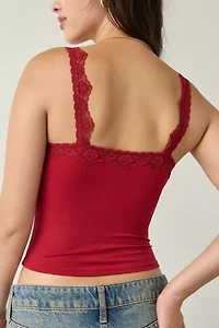 Out From Under Lace Trim Soft Touch Cropped Cami