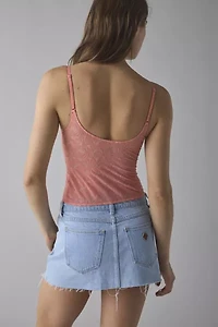 Out From Under Je T'aime Semi-Sheer Flocked Mesh Cropped Cami