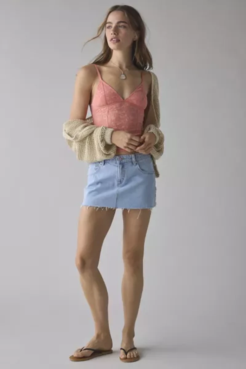 Out From Under Je T'aime Semi-Sheer Flocked Mesh Cropped Cami