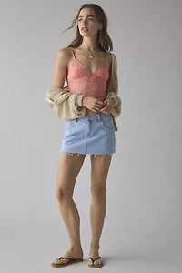 Out From Under Je T'aime Semi-Sheer Flocked Mesh Cropped Cami