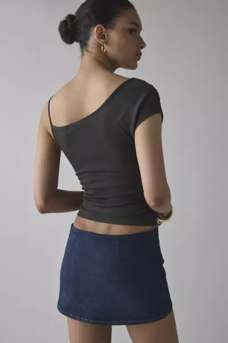 Silence + Noise Piper Denim Micro Skort