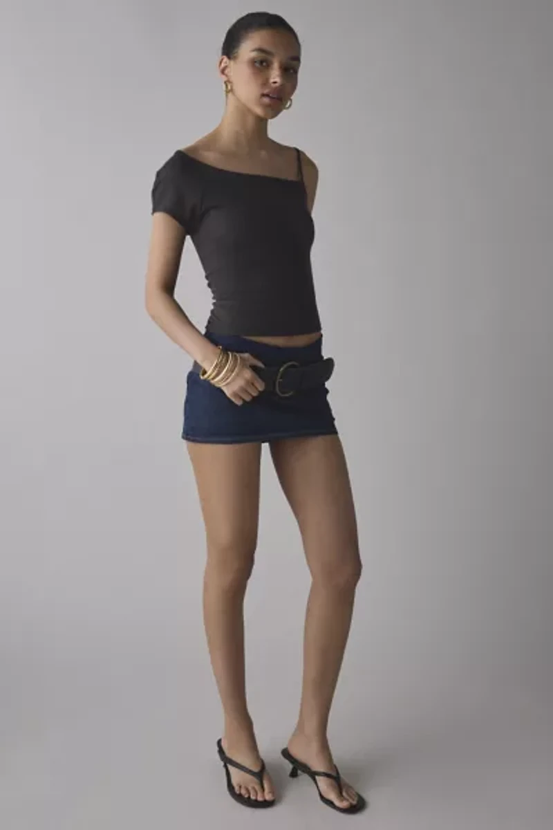 Silence + Noise Piper Denim Micro Skort