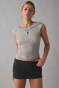 Silence + Noise Piper Denim Micro Skort