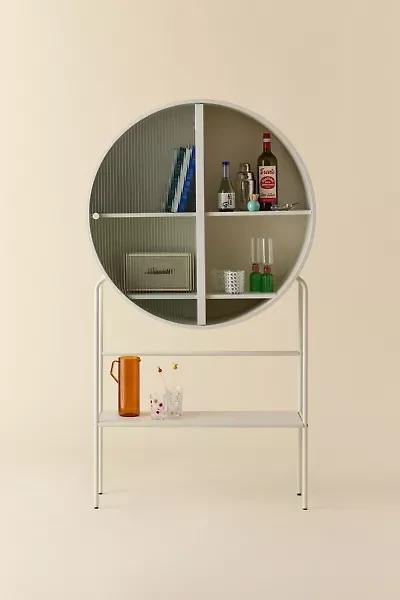 Lucie Reeded Glass Door Storage Cabinet