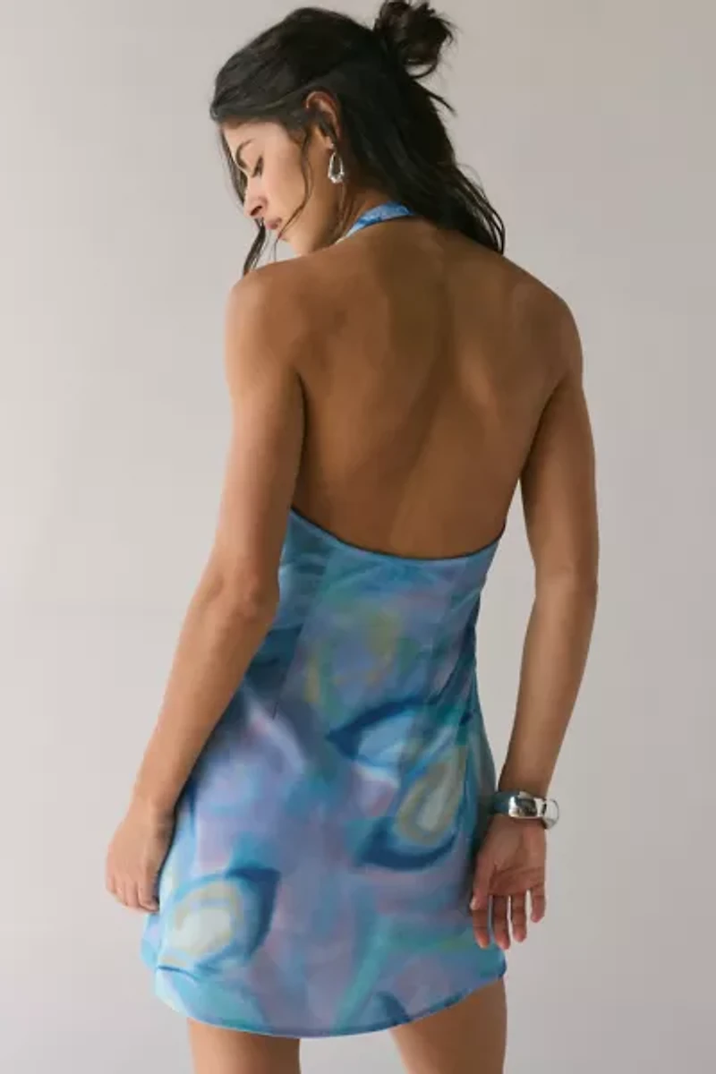Kimchi Blue Raya Plunging Halter Wrap Mini Dress