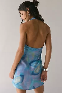Kimchi Blue Raya Plunging Halter Wrap Mini Dress
