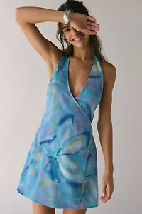 Kimchi Blue Raya Plunging Halter Wrap Mini Dress