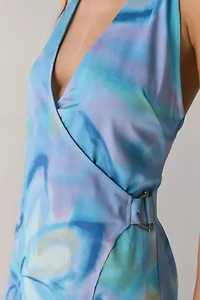 Kimchi Blue Raya Plunging Halter Wrap Mini Dress