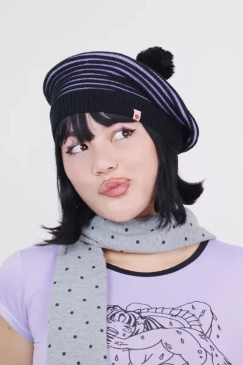 Strawberry Western Knit Beret Beanie