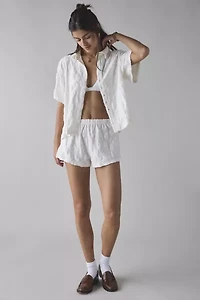 Out From Under Pickin’ Daisies Terry Knit Short Sleeve Button-Down Shirt