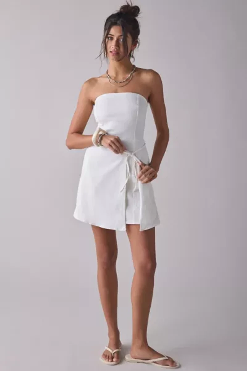 BDG Paige Strapless Wrap Mini Dress