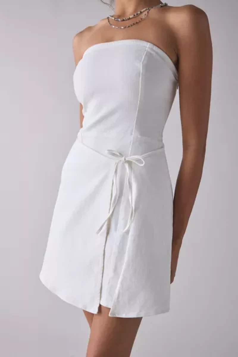 BDG Paige Strapless Wrap Mini Dress