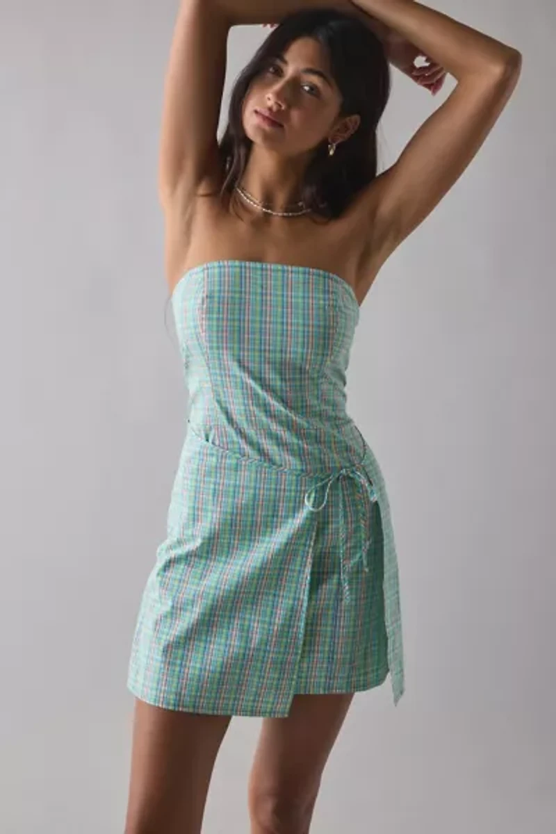 BDG Paige Strapless Wrap Mini Dress