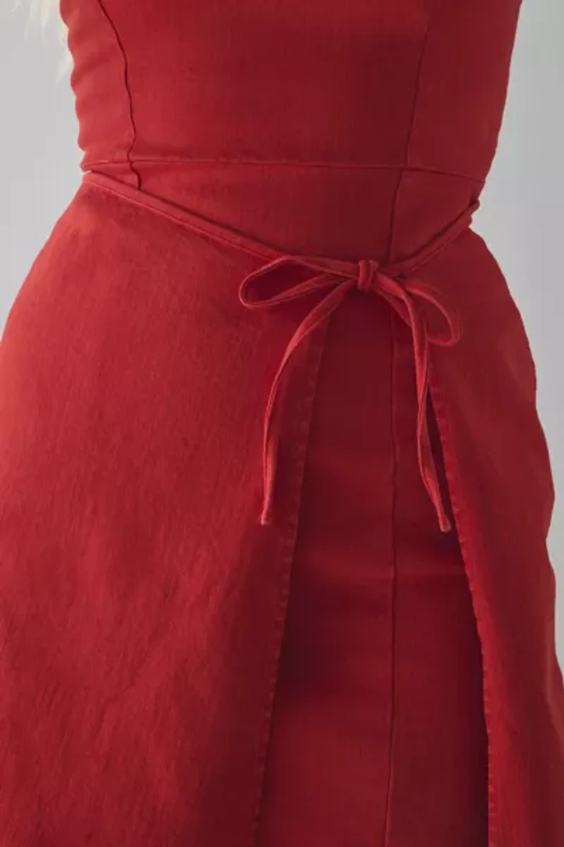 BDG Paige Strapless Wrap Mini Dress