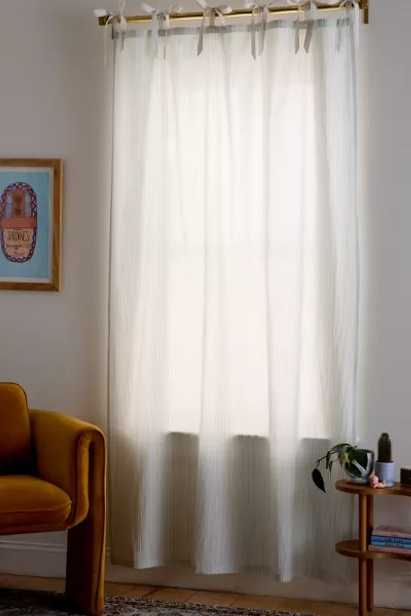 Yarn Dye Striped Knotted Window Panel