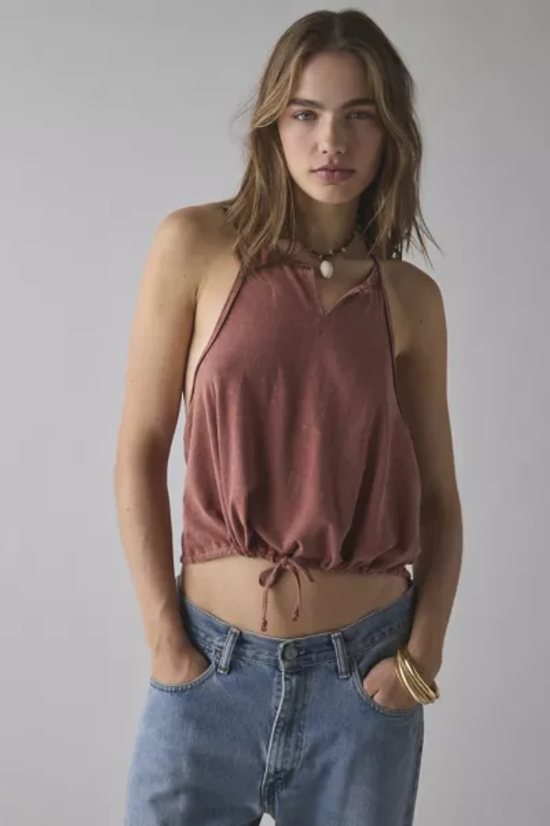 Out From Under Alexa Tie-Front Racerback Tank Top