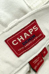 Vintage 1990’s Chaps Beaded Pocket White Denim Jeans