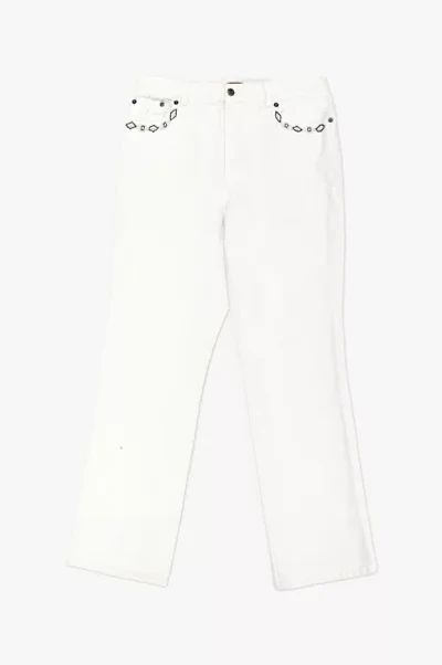 Vintage 1990’s Chaps Beaded Pocket White Denim Jeans