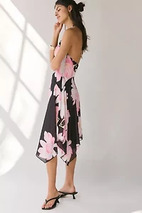 Kimchi Blue Camilla Cowl-Neck Halter Hanky Hem Midi Dress