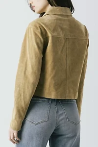 BLANKNYC Cinnamon Crunch Cropped Suede Jacket
