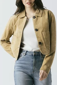 BLANKNYC Cinnamon Crunch Cropped Suede Jacket