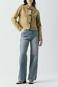 BLANKNYC Cinnamon Crunch Cropped Suede Jacket