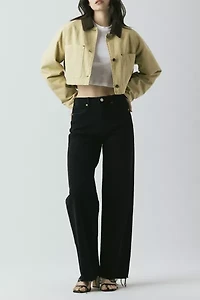 BLANKNYC Breaking Camp Cotton Twill Cropped Barn Jacket
