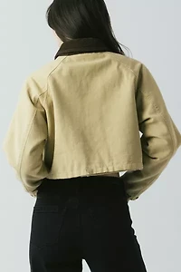 BLANKNYC Breaking Camp Cotton Twill Cropped Barn Jacket