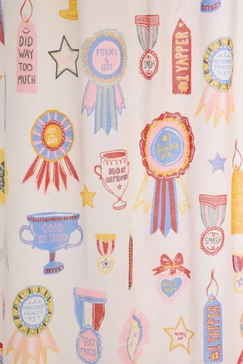 Silly Awards Patterned Shower Curtain