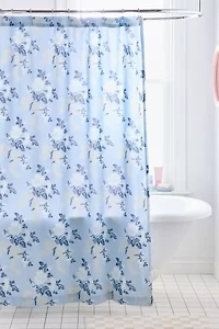 Juliette Floral Bows Patterned Shower Curtain