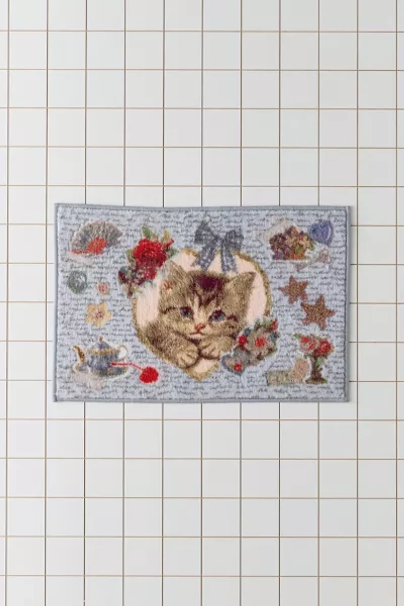 Thara Stamp Digital Printed Bath Mat