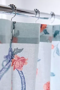 Finley Floral Frame Patterned Shower Curtain