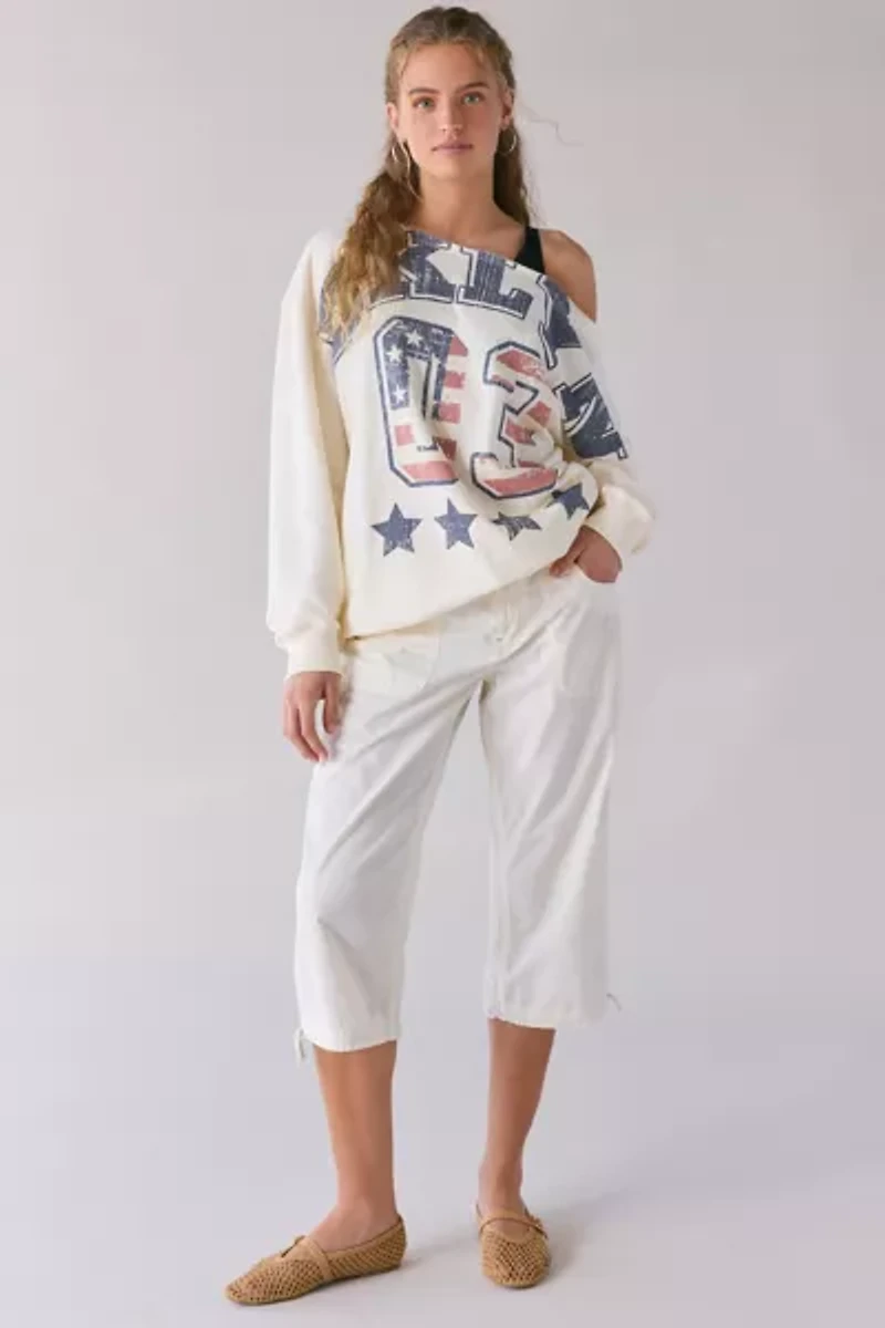 BDG Jessa Brooklyn Graphic Off-The-Shoulder Pullover