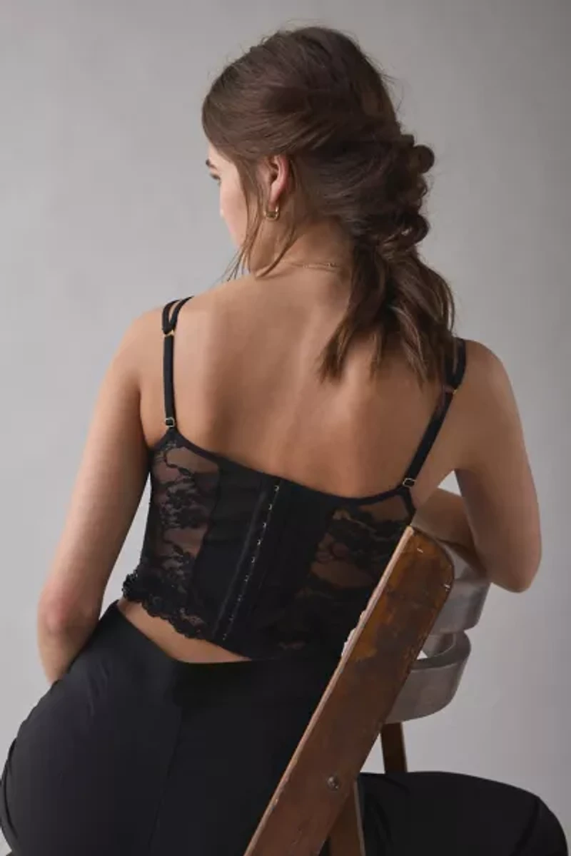 Out From Under Almost Midnight Lace Corset Top