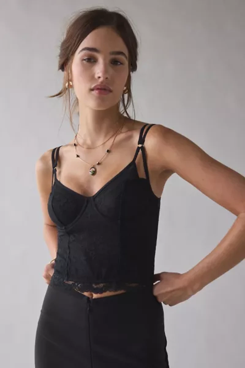 Out From Under Almost Midnight Lace Corset Top