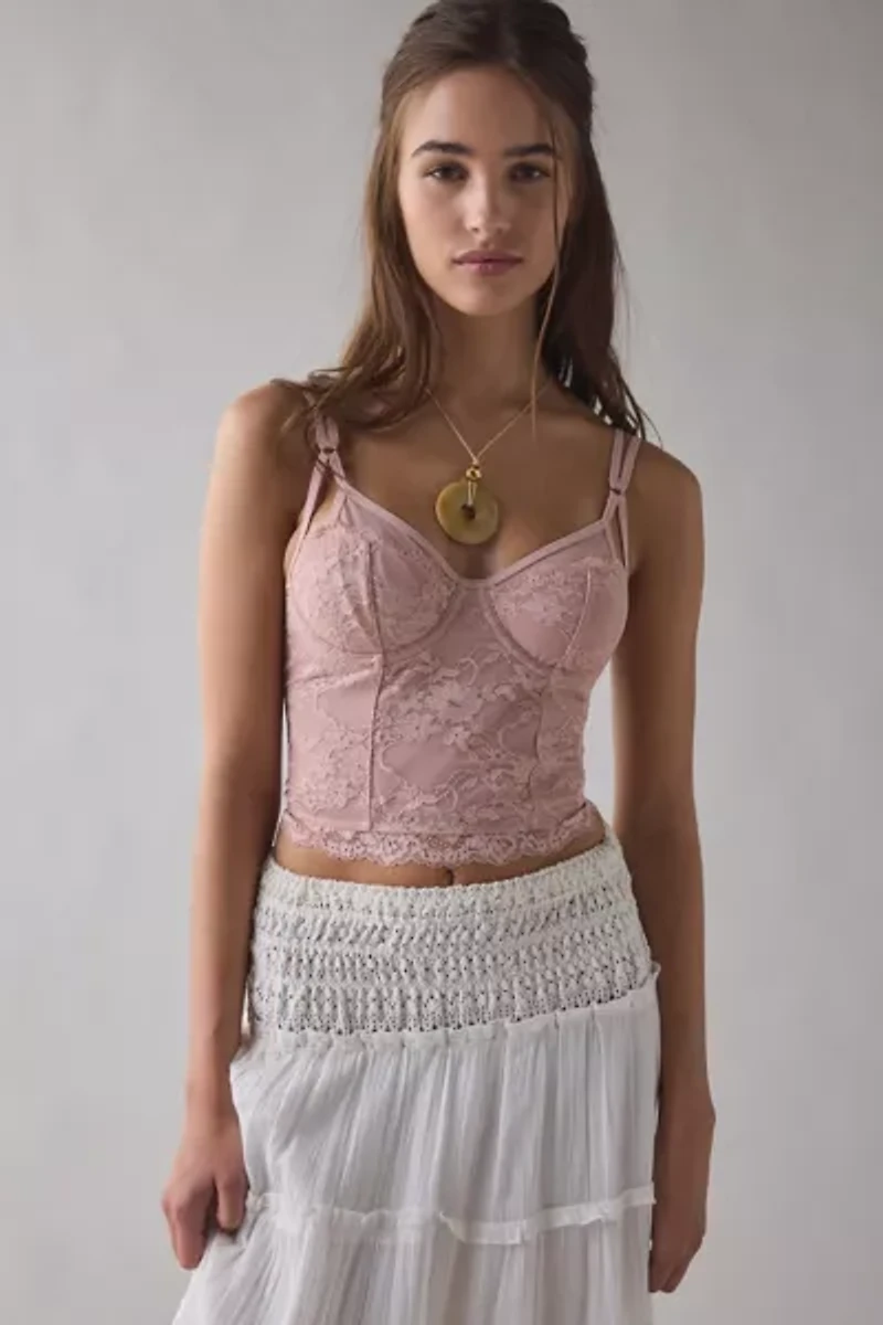 Out From Under Almost Midnight Lace Corset Top