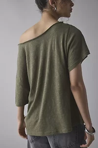 BDG Courtney Eye Graphic Off-The-Shoulder Oversized Tee