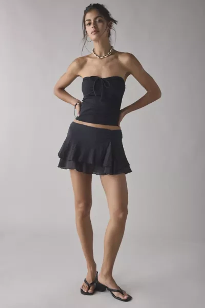 Kimchi Blue Ivy Tiered Ruffle Low-Rise Mini Skort
