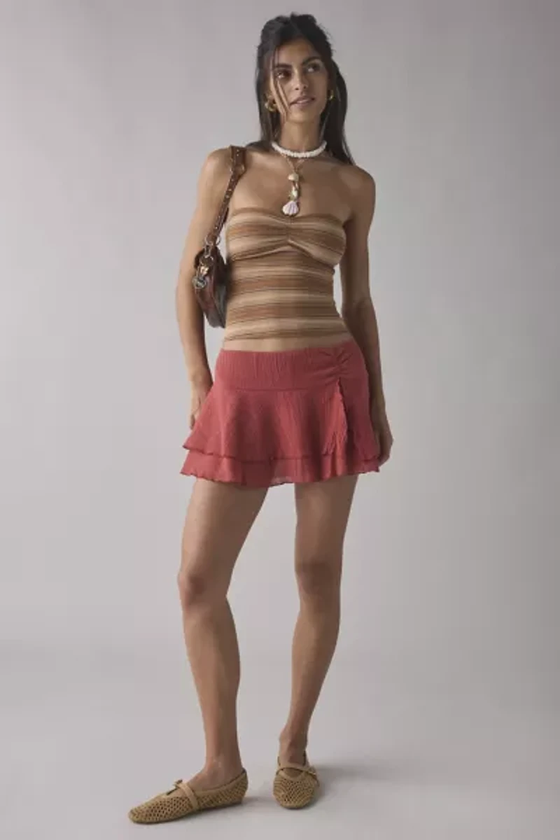 Kimchi Blue Ivy Tiered Ruffle Low-Rise Mini Skort