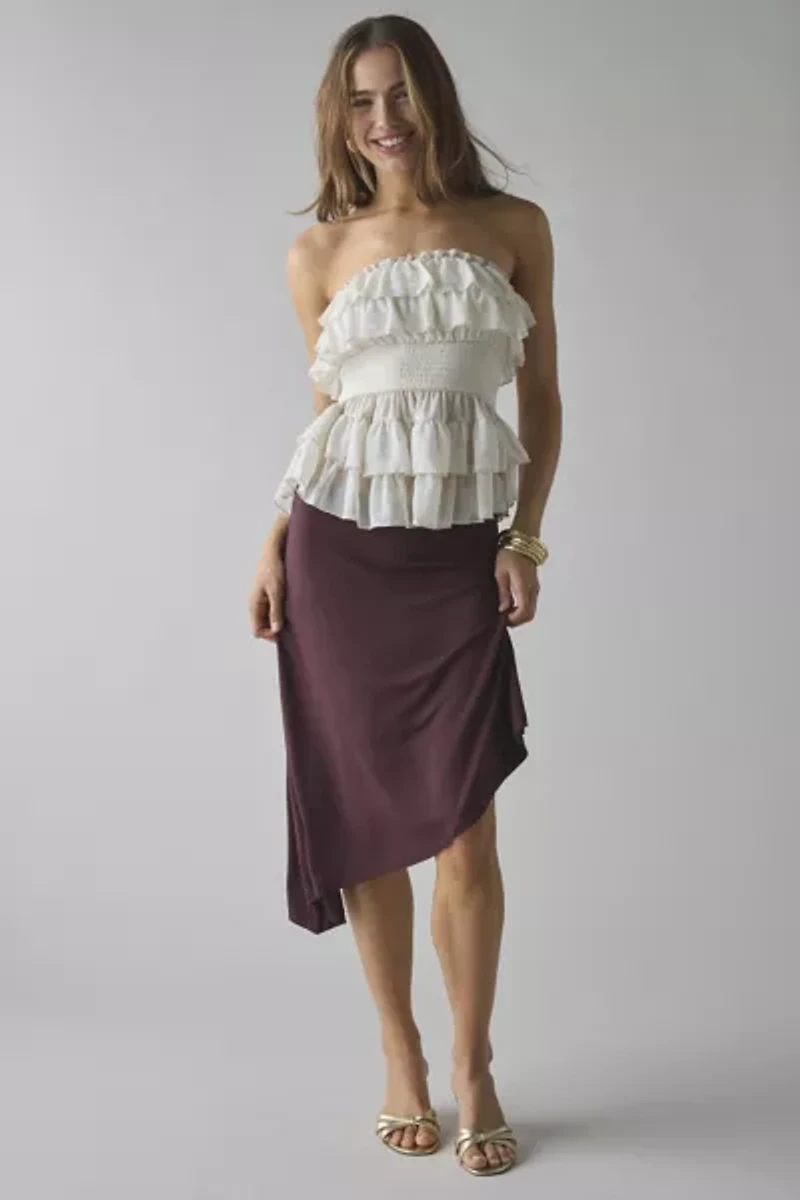 Kimchi Blue Connie Tiered Ruffle Babydoll Tube Top