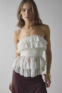 Kimchi Blue Connie Tiered Ruffle Babydoll Tube Top