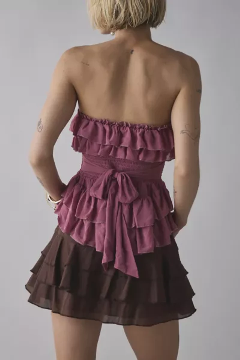 Kimchi Blue Connie Tiered Ruffle Babydoll Tube Top