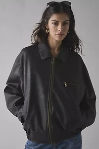 BDG Billie Faux Leather Oversized Bomber Jacket