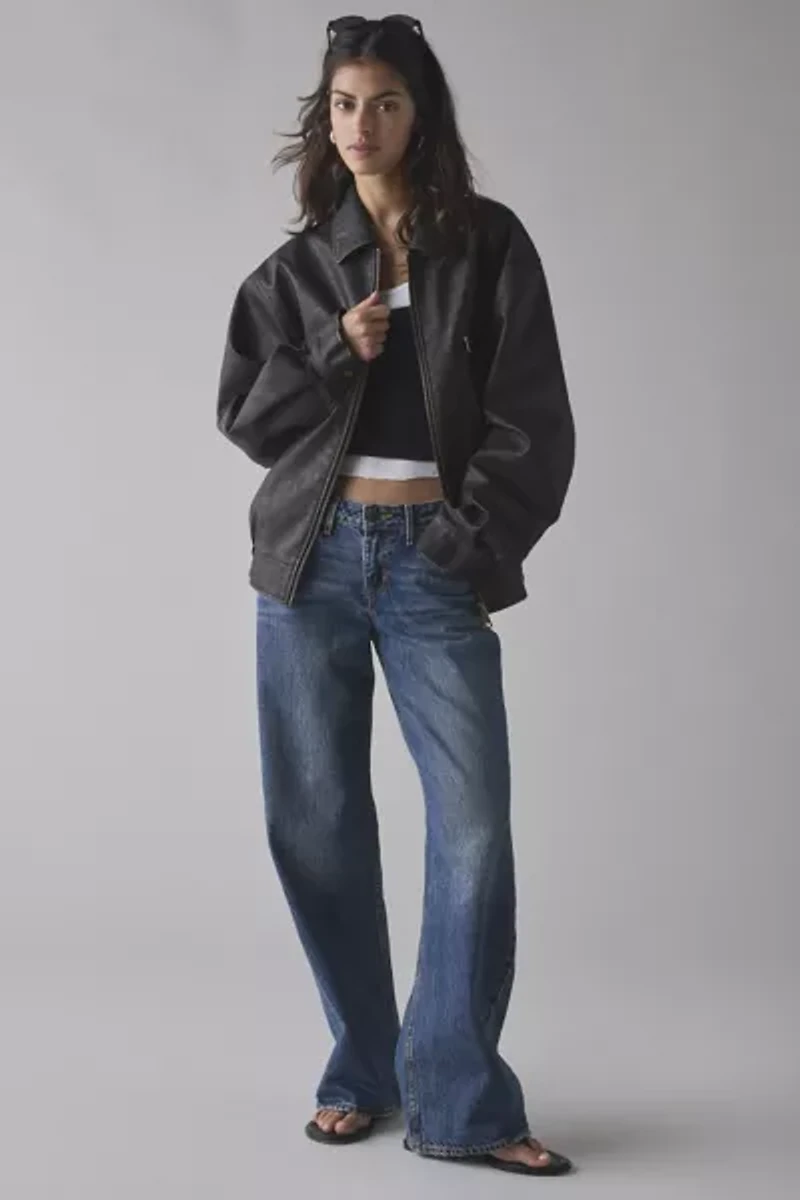 BDG Billie Faux Leather Oversized Bomber Jacket