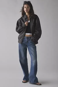 BDG Billie Faux Leather Oversized Bomber Jacket