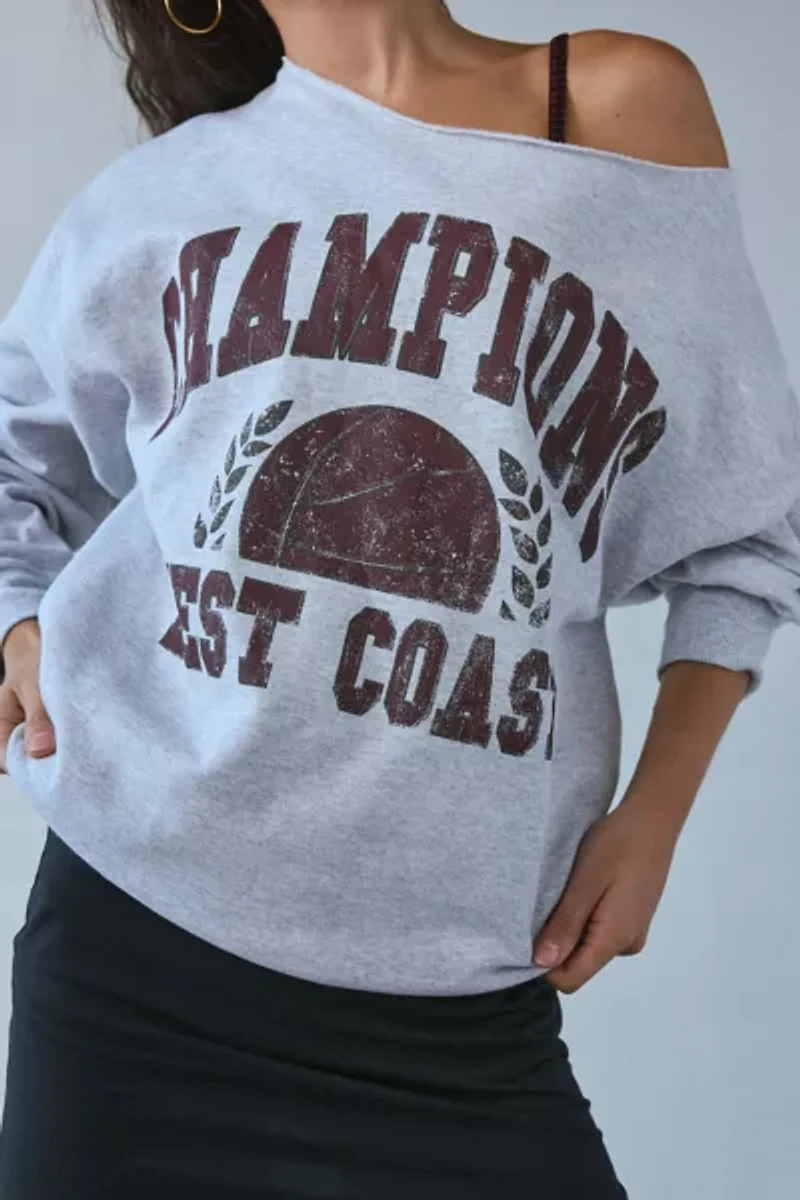 Coast-To-Coast Champions Oversized Off-The-Shoulder Sweatshirt