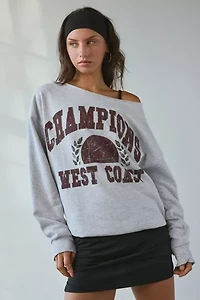 Coast-To-Coast Champions Oversized Off-The-Shoulder Sweatshirt