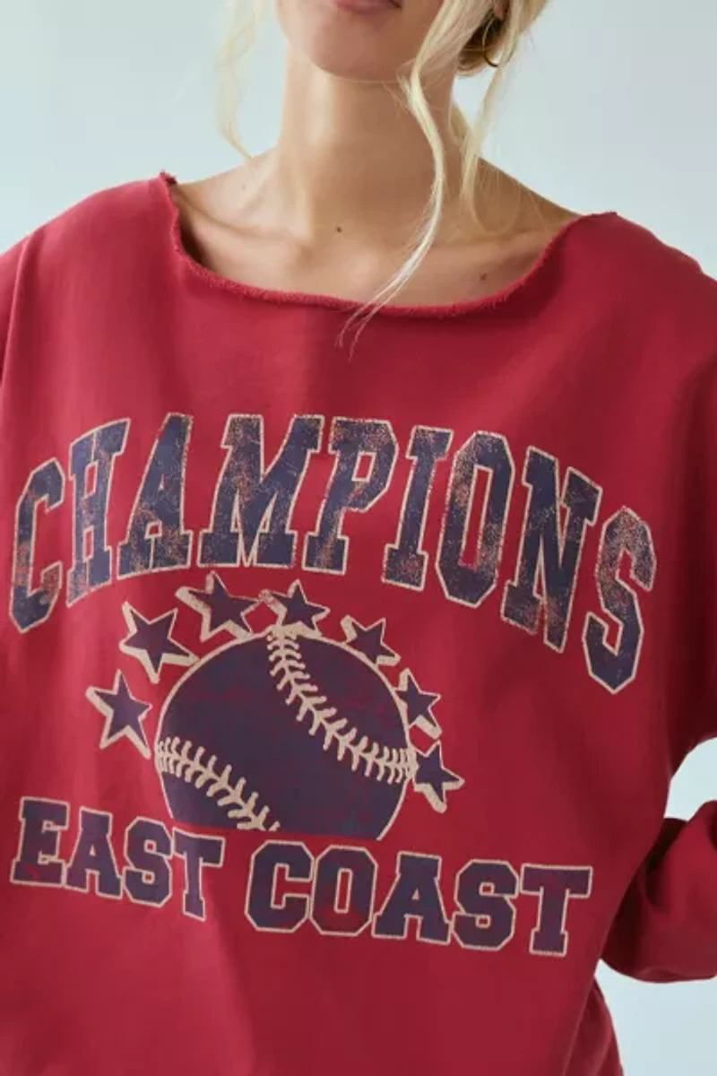 Coast-To-Coast Champions Oversized Off-The-Shoulder Sweatshirt