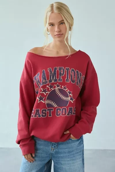 Coast-To-Coast Champions Oversized Off-The-Shoulder Sweatshirt